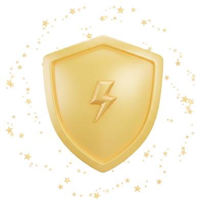 Golden shield illustration