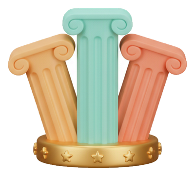 Three pillars illustration