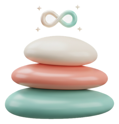 Stacked stones with infinity symbol